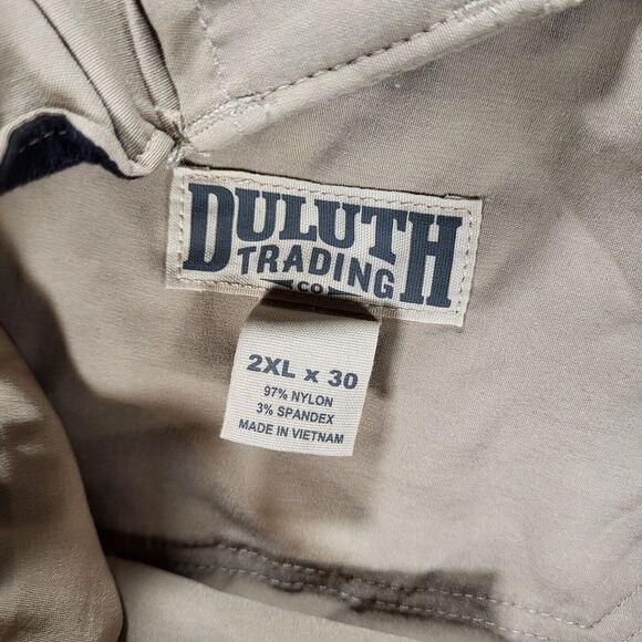 Duluth Trading Company Men's 2XL 30 Dry On The Fly‎ Khaki Tan Cargo Work Pants - Picture 1 of 12